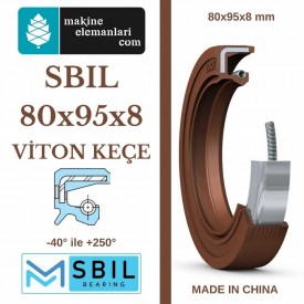 80x95x8 mm SBIL TC NBR DÖNER MİL YAĞ KEÇESİ (Viton) 80*95*8 mm